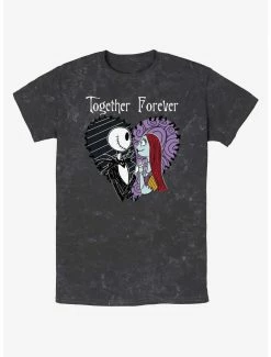 Disney The Nightmare Before Christmas Jack And Sally Together Forever Mineral Wash T-Shirt