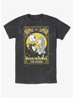 Disney The Nightmare Before Christmas The Lovers Tarot Card Mineral Wash T-Shirt