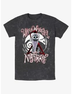 Disney The Nightmare Before Christmas Santa Jack Wonderful Nightmare Mineral Wash T-Shirt
