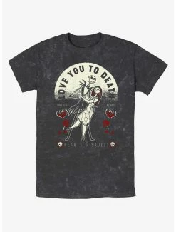 Disney The Nightmare Before Christmas Jack And Sally Love You To Death Mineral Wash T-Shirt